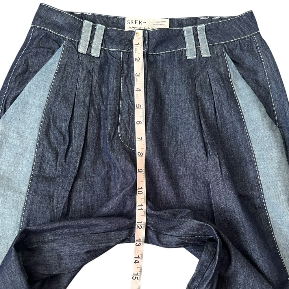 NWT SKFK Aralar GOTS Raw Denim Lightweight Blue High Waist Pants EU 38 | US 6 - Picture 10 of 14